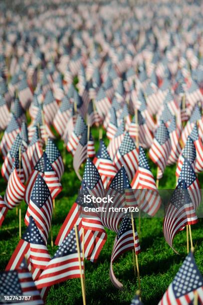 Foto de Memorial Day Flags e mais fotos de stock de Bandeira Norte-Americana - Bandeira Norte-Americana, Cemitério, Autoridade