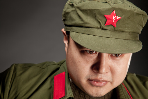 Bogotá ,Colombia April 19., 2018 Close-up portrait of a soldier.