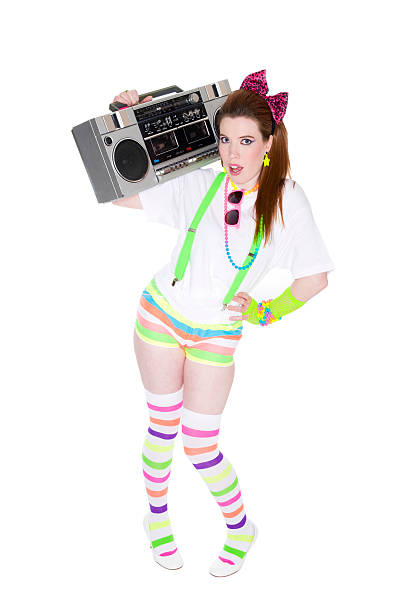 istock Girl holding a boom box 182744109