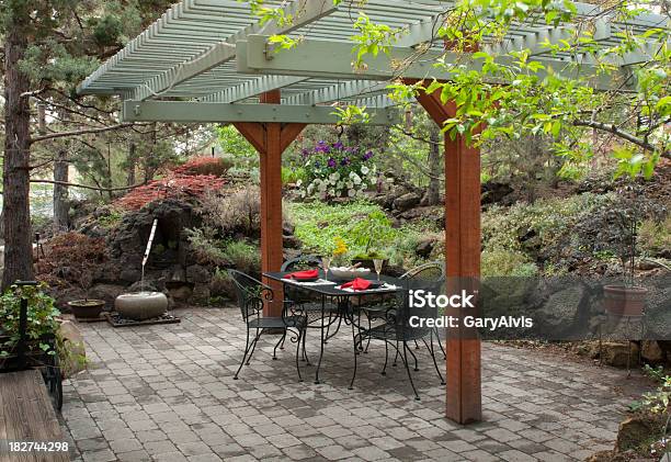 Patio Stock Photo - Download Image Now - Pergola, Patio, Paving Stone