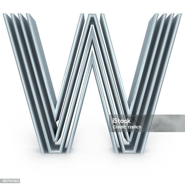Fourstriped Alphabet Stock Photo - Download Image Now - Letter W, Three Dimensional, Alphabet