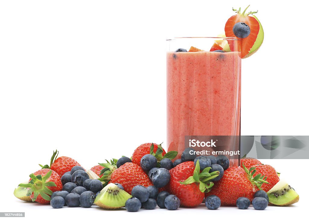 Actualizar Batido de morango e frutas frescas - Royalty-free Alimentação Saudável Foto de stock