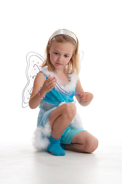 istock Blue fairy found a purple necklace. 182744880