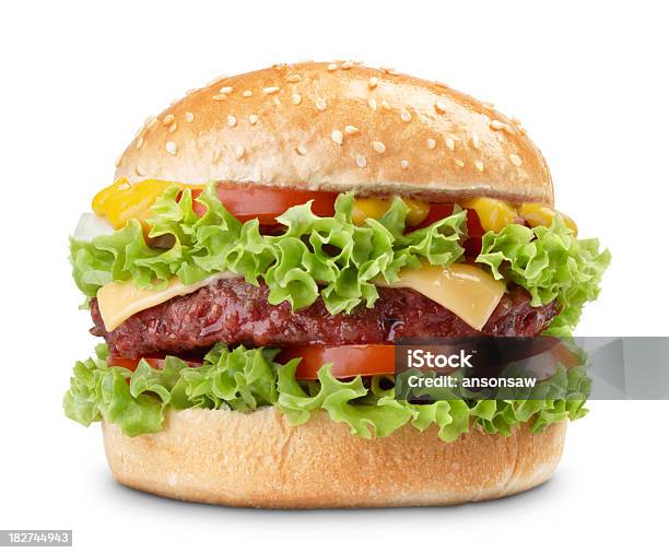 Photo libre de droit de Burger banque d'images et plus d'images libres de droit de Burger - Burger, Hamburger, Fond blanc