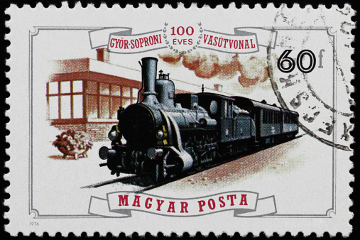 Old hungarian train stamp