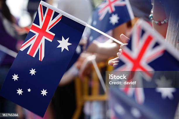 Australian Flag March Stock Photo - Download Image Now - Australia Day, Australian Flag, ANZAC Day