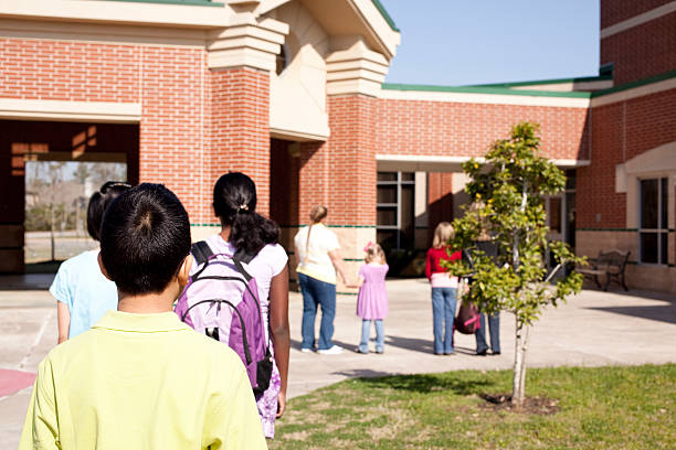 istock Students waiting outside for school to begin 182745377