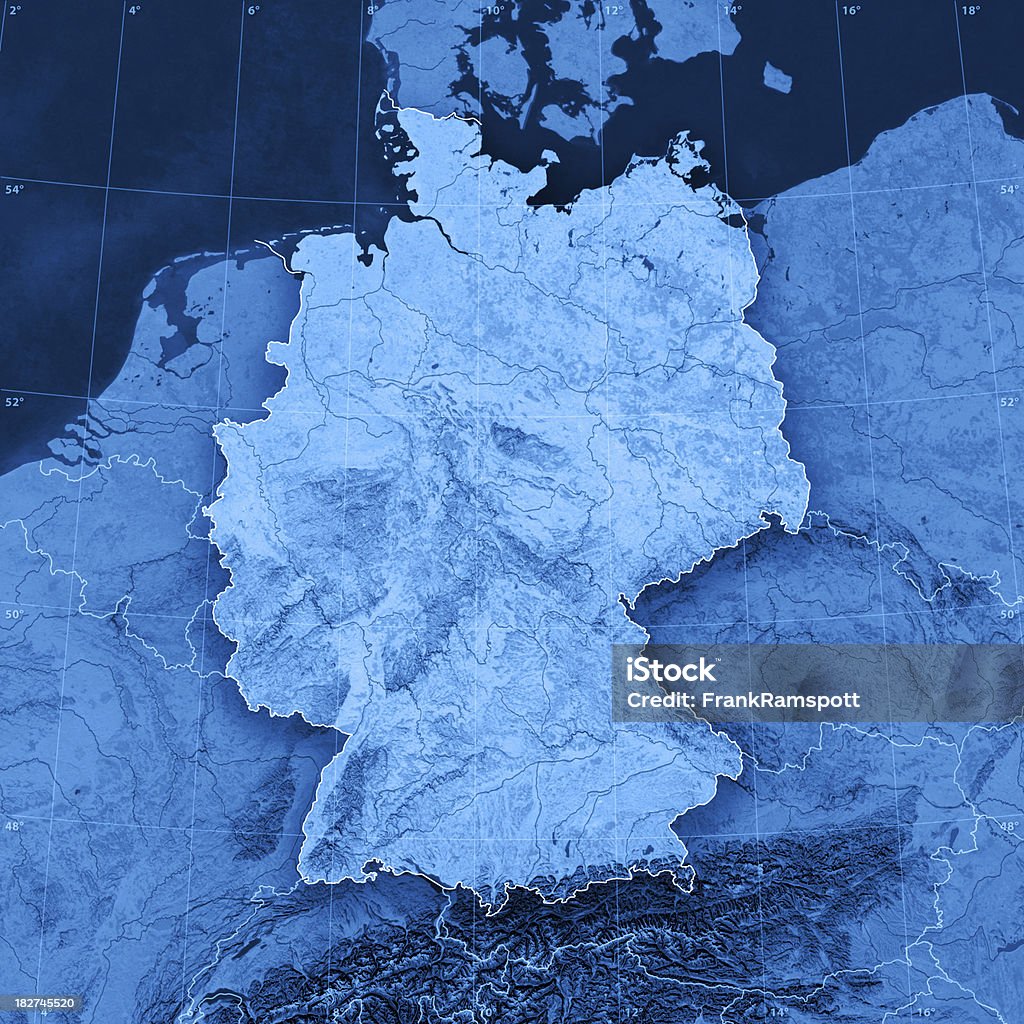 Alemania Topographic Mapa - Foto de stock de Alemania libre de derechos