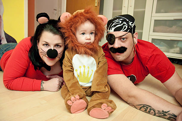 cat, leone e pirata - face paint child animal little boys foto e immagini stock