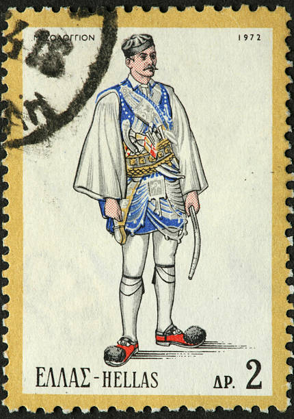 istock man in traditional Greed costume 182746187