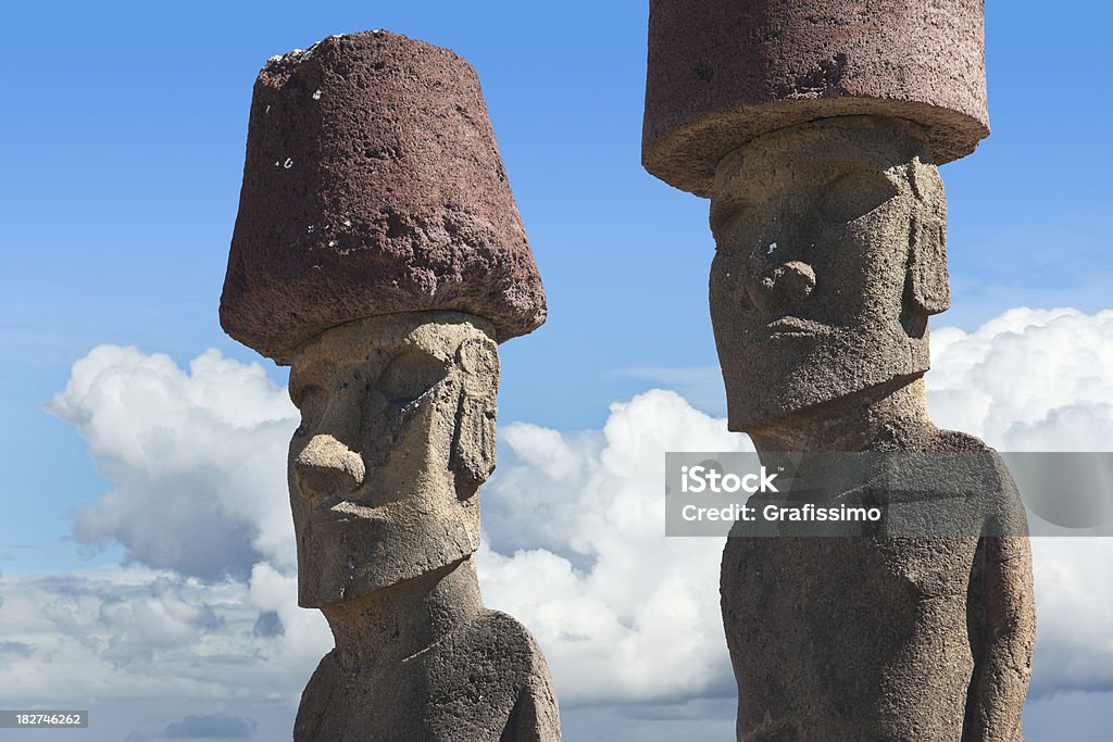 Moai at Ahu Nau on Easter Island Chile  Ahu Nau Nau Statue Stock Photo