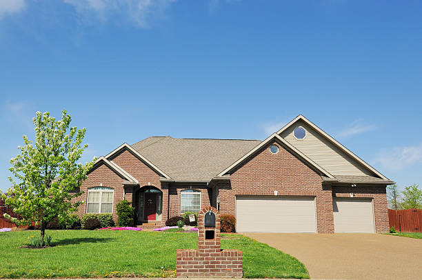 istock Modern American Brick Home with Double Garage in Indiana 182746635