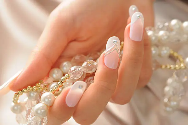 Beautiful woman hand with design of fingernail