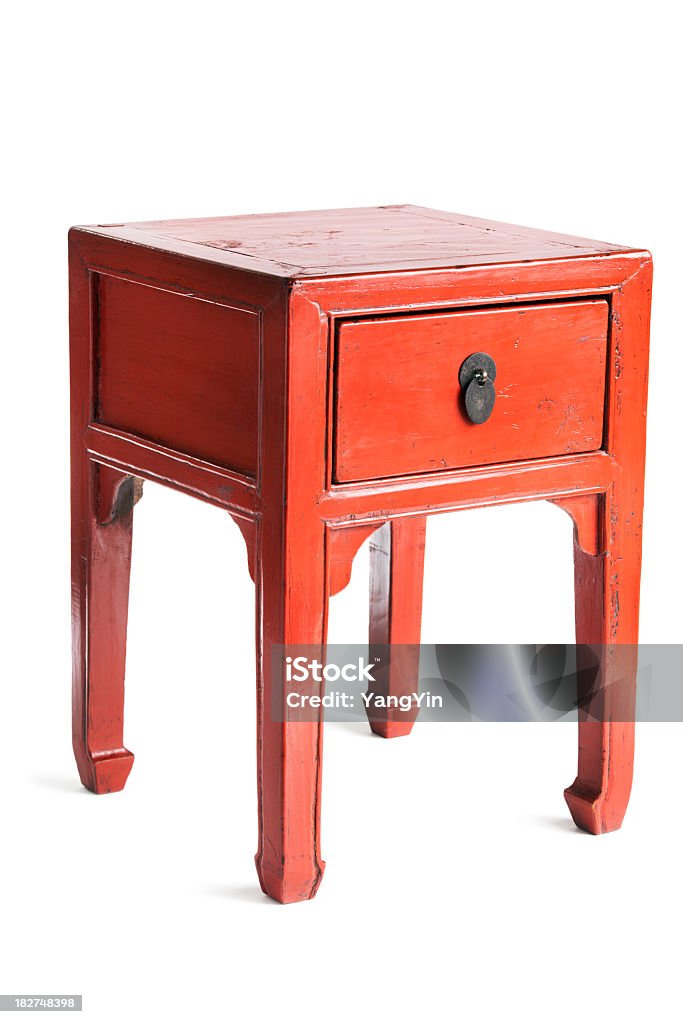 mytologi acceptabel Smuk kvinde Chinese Red Lacquer Antique Wooden Furniture Side Table With Drawer Stock  Photo - Download Image Now - iStock