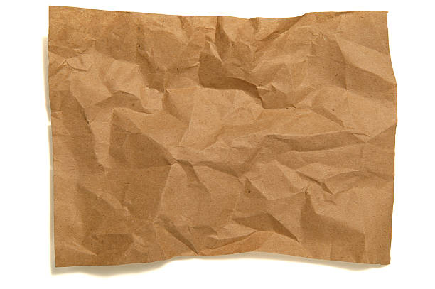 istock crinkled brown paper isolated on white(W/clipping path) 182748438