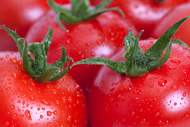 istock Red Cherry Tomatoes - macro XXXL 182748910