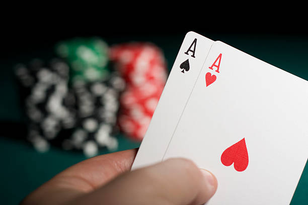 istock Pair of Aces and Poker Chips 182749932