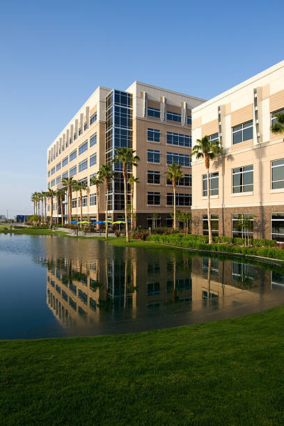 istock Industrial Office Building With Lake Vertical 182750670