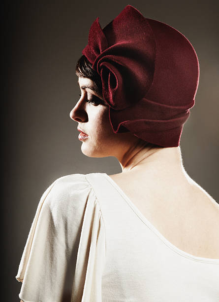 Young Woman Dressed in Vintage Clothing stock photo