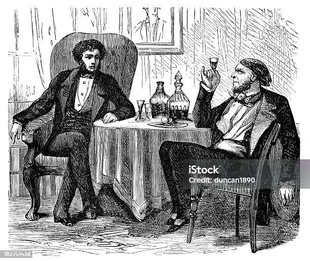 Mr Shelby And Haley Stock Illustration - Download Image Now - Victorian Style, Drinking, Illustration