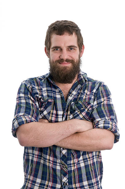 istock Smiling man with beard and arms crossed 182751629