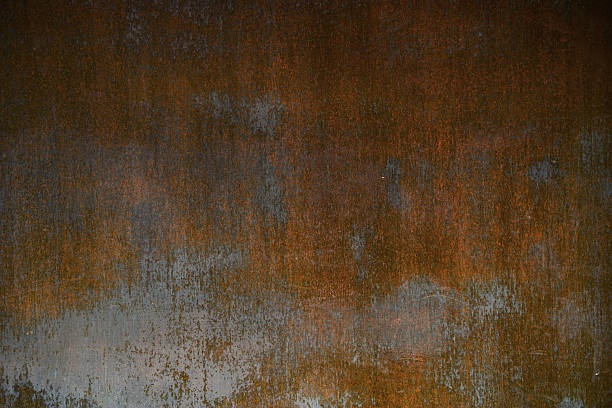 fondo de placa de metal oxidado - metal rusty textured textured effect fotografías e imágenes de stock