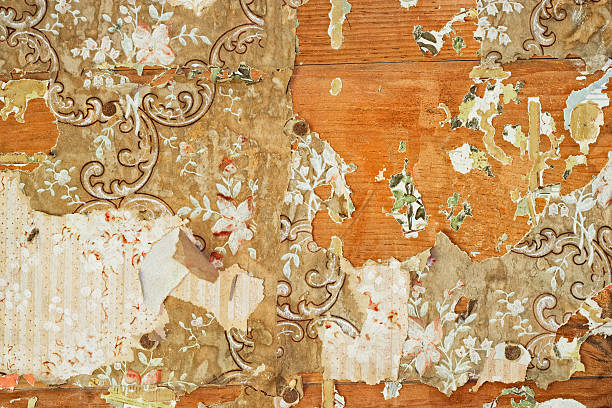 istock Close-up of Old Peeling Wallpaper 182752447