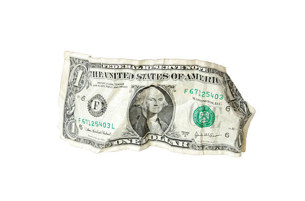 Creased Dollar Bill stock photo