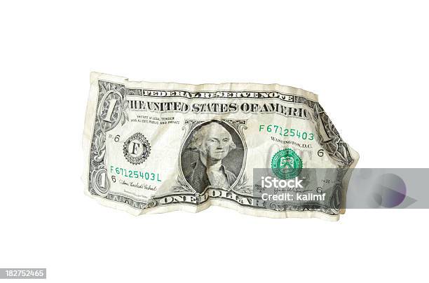 Цвет Creased Канадки Долларовое Замечание — стоковые фотографии и другие картинки 1 доллар - Бумажные деньги США - 1 доллар - Бумажные деньги США, Бумажные деньги США, Скомканный