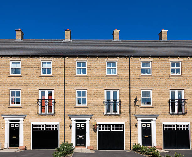 Modern houses Modern suburban houses. west yorkshire stock pictures, royalty-free photos & images