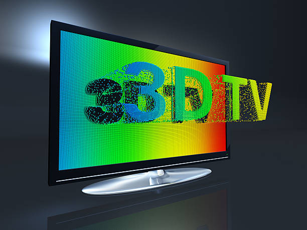 3 d flat screen tv - 3dtv imagens e fotografias de stock