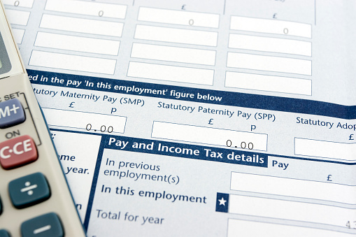 UK tax form in high contrast