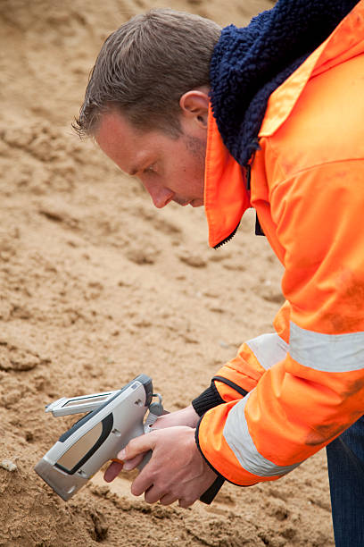 istock Analysing the soil with HXRF and taking samples, environmetal research. 182754122