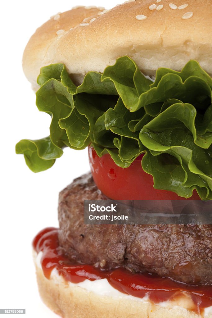 Primer plano de hamburguesa - Foto de stock de Alimento libre de derechos