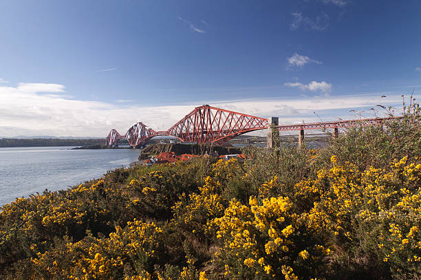 ponte ferroviario sul forth a edimburgo, scozia - bridge edinburgh panoramic scenics foto e immagini stock