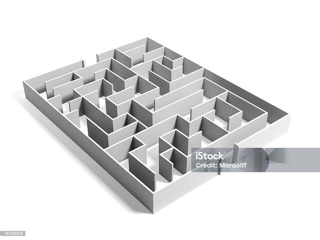 미로찾기/미로 흰색 배경의 - 로열티 프리 0명 스톡 사진