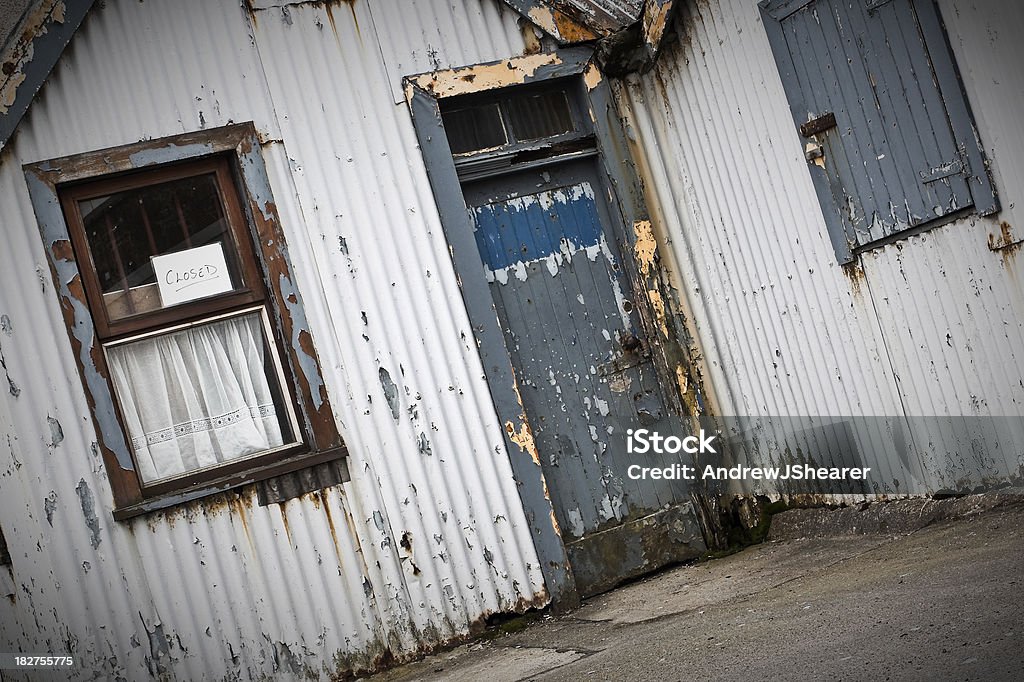 Closed for Business "A derelict structure, in the Shetland Isles, scotland, UK, closed for business." Abandoned Stock Photo