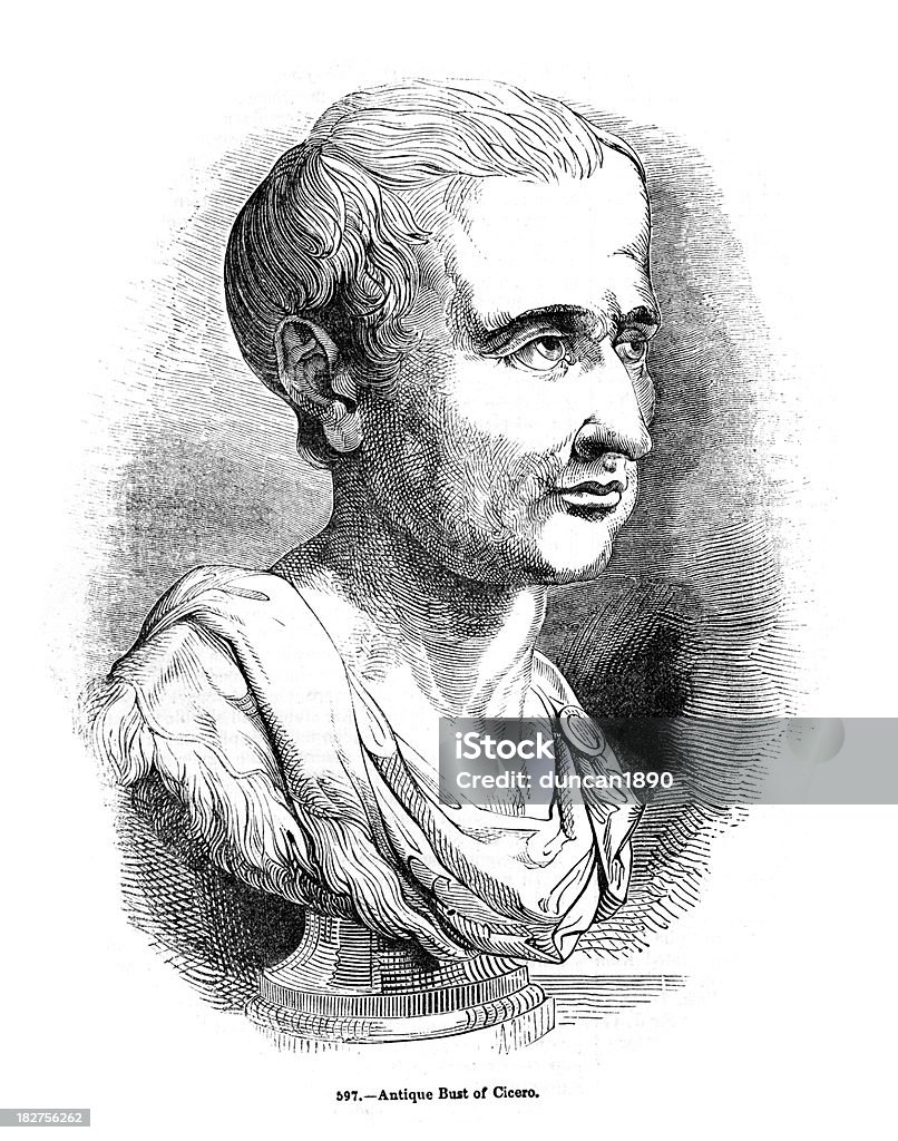 Antiga busto do Cicero - Ilustração de Cicero - Estado de Nova York royalty-free