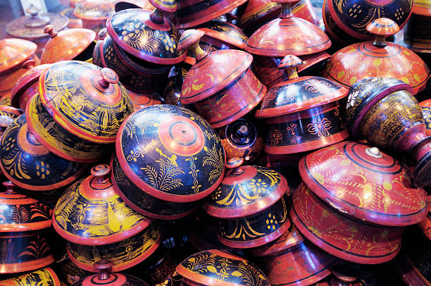 istock Ornate Round Wooden Boxes, Grand Bazaar, Istanbul 182756291