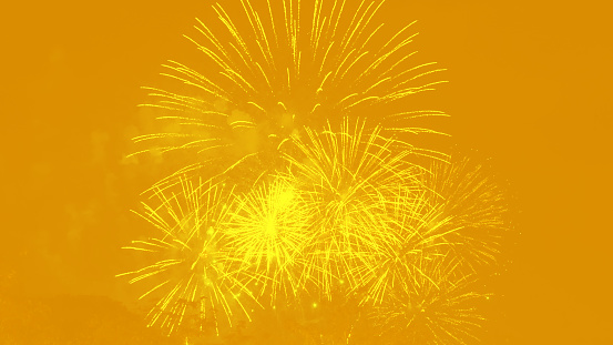 Golden Firework celebrate anniversary independence day night time celebrate national holiday. Countdown to new year 2023 party time event. Happy new year 2023, 4th of july holiday festival concept