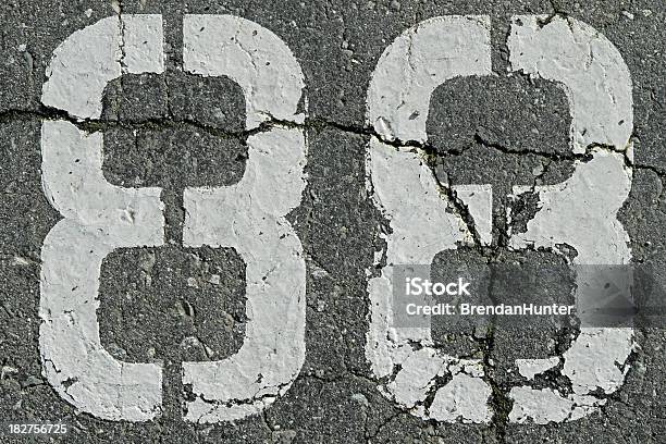 Eighty Eight Stock Photo - Download Image Now - Asphalt, Black Color, Circle