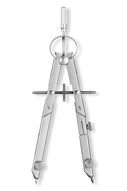 par de compasses aislado sobre fondo blanco - geometry mathematics drawing compass mathematical symbol fotografías e imágenes de stock