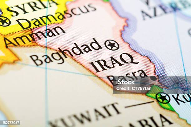 Map Of The Country Iraq In Red Stock Photo - Download Image Now - Iraq, Map, Iraq War 2003-2011