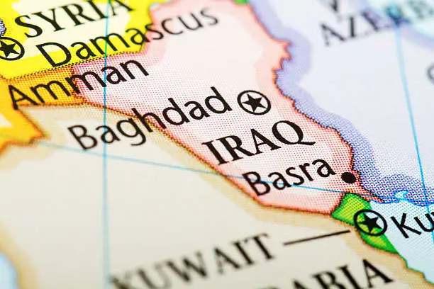 Iraq on the map.