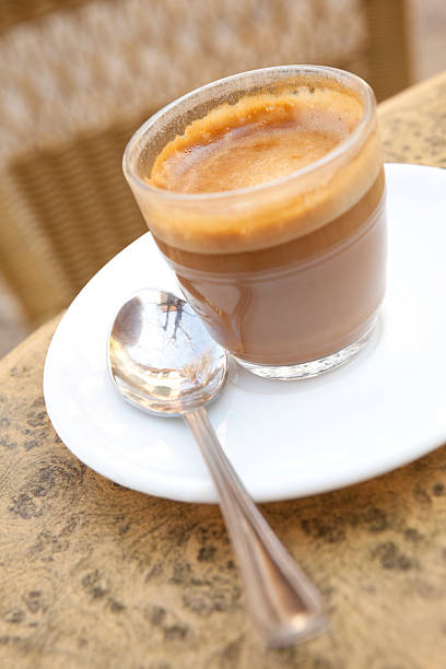 istock spanish milk coffee named cortado 182757287