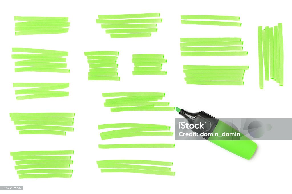 Green Textmarker Marken und Stift, isoliert auf weiss - Lizenzfrei Textmarker Stock-Foto