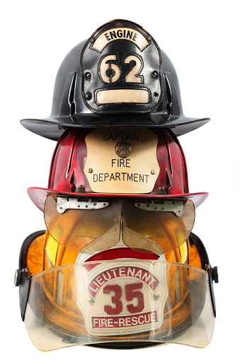 Tres cascos de bombero photo