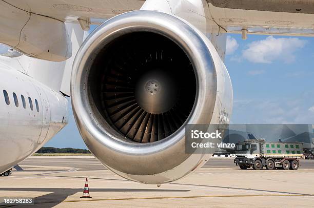 Jet Turbine Stock Photo - Download Image Now - Air Vehicle, Airplane, Airport