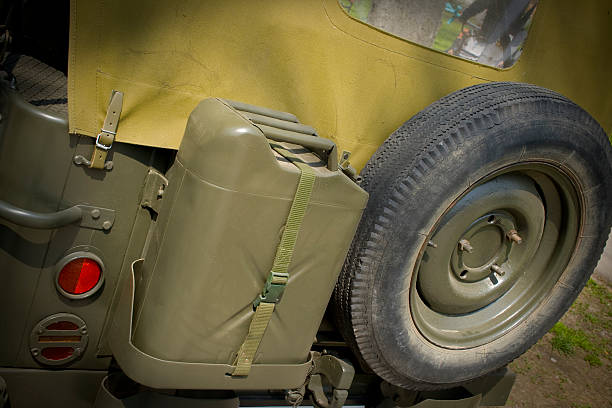 Army jeep "WW2 Jeep with soldier ,War and Peace show." fuel storage tank gasoline army military stock pictures, royalty-free photos & images