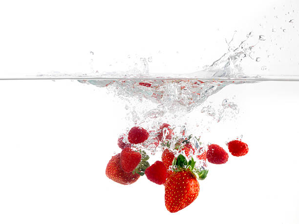 istock Strawberries & Raspberries, Splashing in Water 182758572